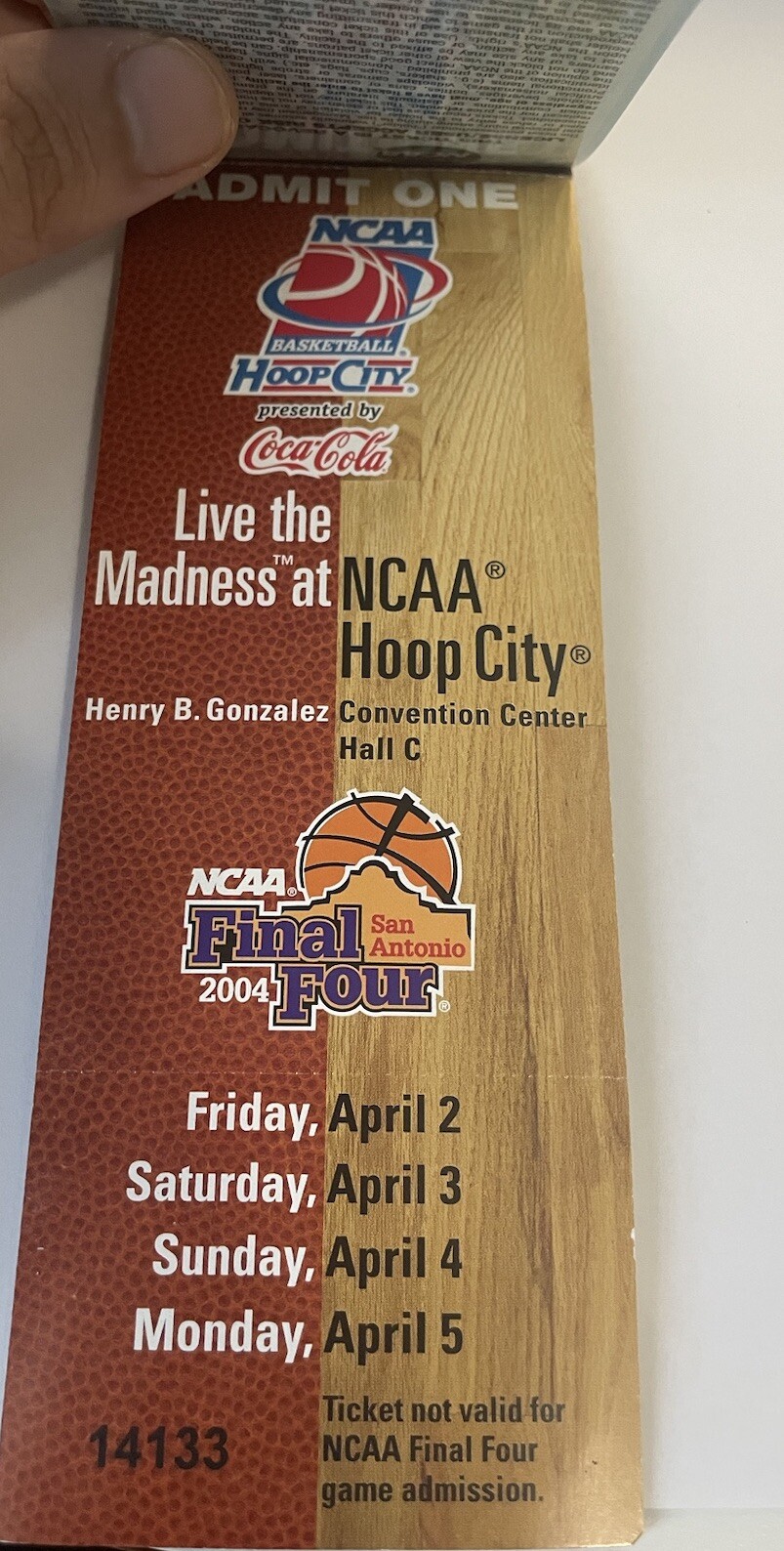 2004 Final Four Ticket UConn, Duke, Tech OSU Semi Final