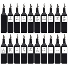 Glasflasche 1 Liter schwarz matt Edelstahl-Ausgießer Olivenöl Essig Ölflasche