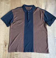 Nat Nast Luxury Originals Polo Shirt Black Brown Colorblock Bowling Style Sz XL