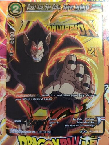 Great Ape Son Goku, Saiyan Instincts DB1-064 SR Metallic Foil Unison Warrior PR - Picture 1 of 12