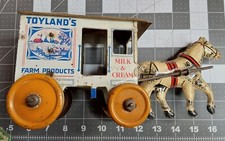 r Marx Tin Windup Horse Drawn Toylands Farm Products Milk Cream