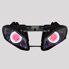 Headlamp Red Devil White Angel Eye Headlight Assembly For Yamaha YZF R6 2008-15