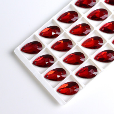 Teardrop Colour Glass Rhinestone Sew On Crystal Jewels Flatback Beads