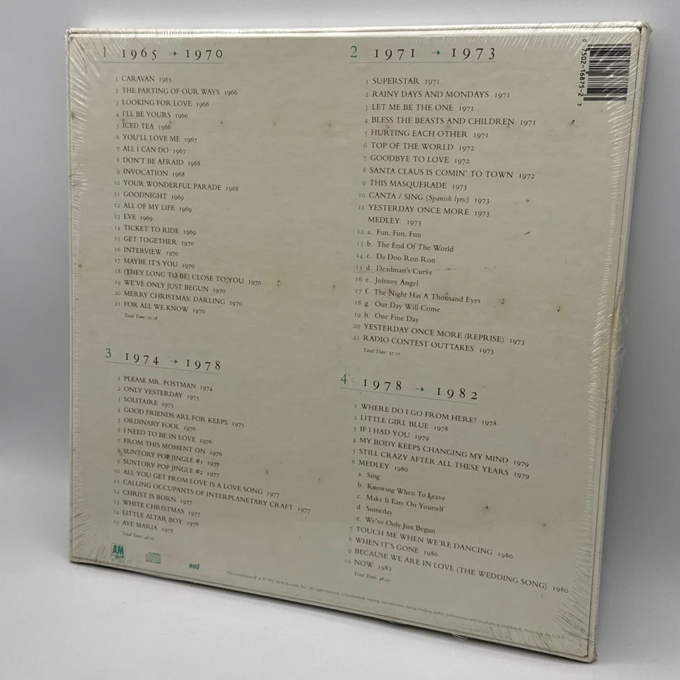 Carpenters From The Top 4-CD BOX Set A&M Records 1991 US Hype Sticker SEALED NOS - Image 2 of 4