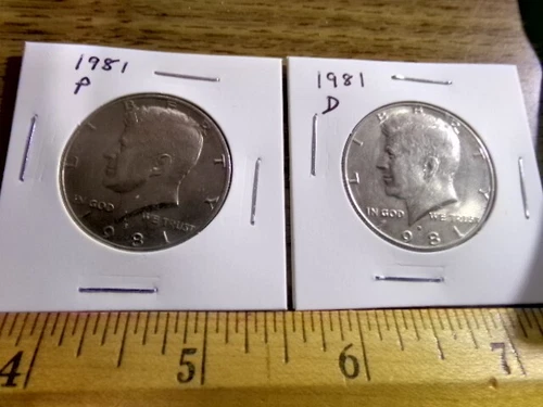 1981 P&D Uncirculated Kennedy Half Dollar 2 Coins