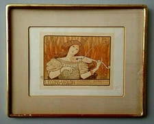 True Original Maitre de L'Affiche PL 175 *Embosed Seal * -"Lecons de Viollon" 