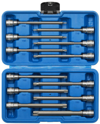 12PCS 3/8'' Drive Extra Long Torx Bit Socket Set CR-V S2 Steel 5.9'' Le...