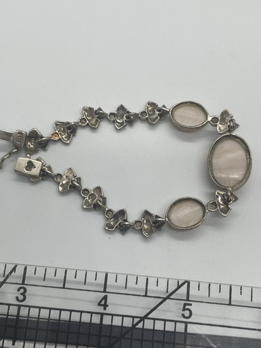 Vintage Rosenquarz 925 Kipparmband - Bild 5 von 6