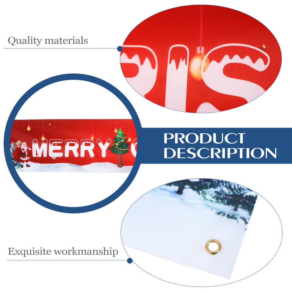 Merry Christmas Garland Outdoor Hanging Decor Colorful Banner eBay