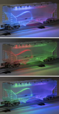 Menards O Gauge Transparent Hopper with Lights Three colors (Great For Xmas)