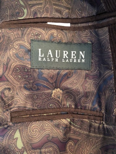 Blazer uomo Lauren Ralph Lauren marrone velluto a coste due bottoni 44 LUNGO NUOVO! - Foto 8 di 10