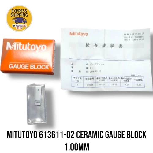 Mitutoyo 613611-02 Ceramic Gauge Block 1.00mm Grade 0 Precision Measurement Tool