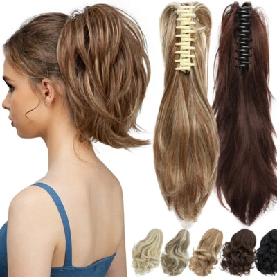 S-NOILITE Klammer Pferdeschwanz Clip in Haarverlängerung Dutt Natürlich wie Echt Haarteil