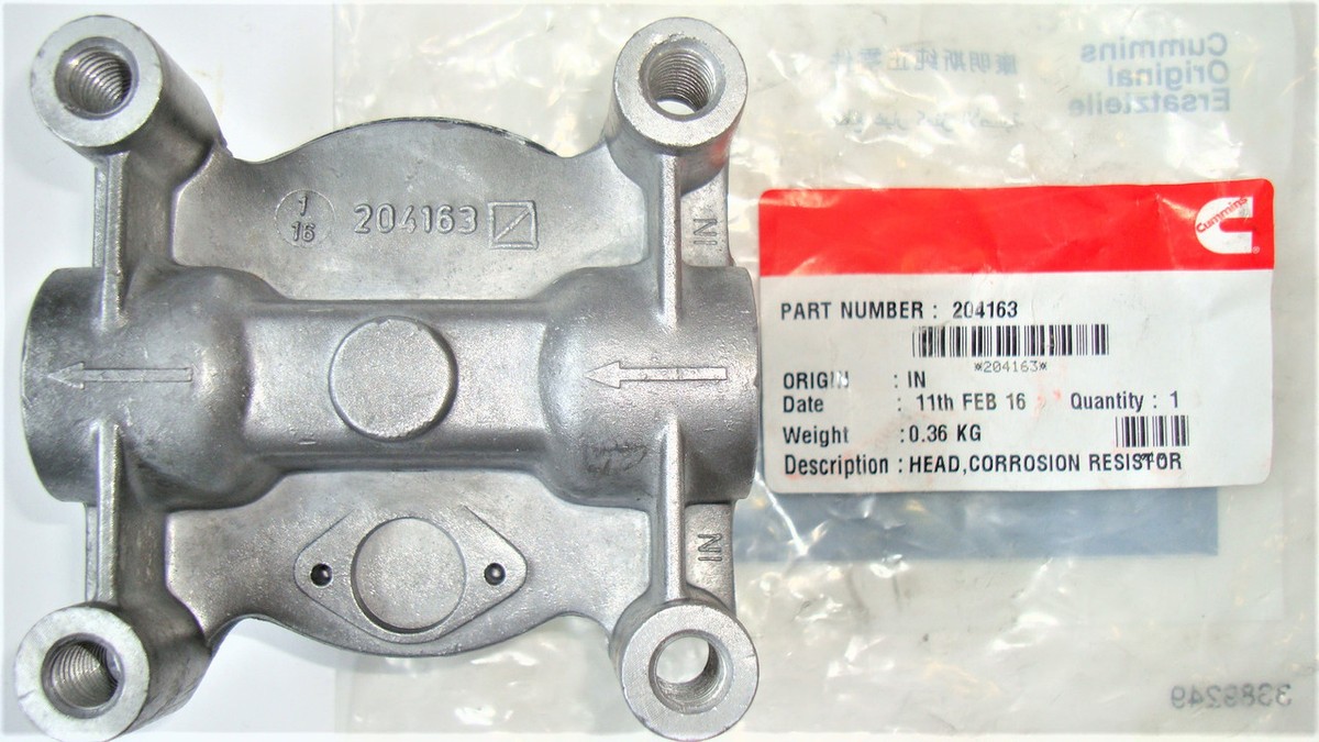 204163 S DIESEL ENGINE REMOTE MOUNT COOLANT FILTER HEAD CUMMINS