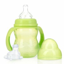 Nuby 3-Stage Wide Neck No Spill Bottle with Handles and Non-Drip Juice Spout,...