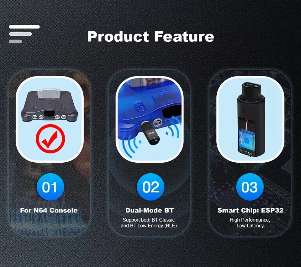 Bluetooth Wireless Controller Receiver Adapter For (Nintendo 64) N64 BlueRetro - Image 4 of 4