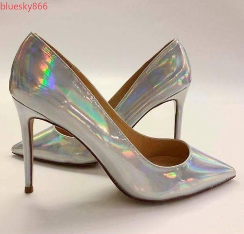 Scarpe da donna 12 cm tacco a spillo a punta scarpe da festa slip on scarpe da sposa décolleté OL - Foto 14 di 33