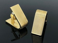 vintage Gentleman Manschettenkn&ouml;pfe Gold 750 edles Waffelmuster - beste Qualit&auml;t