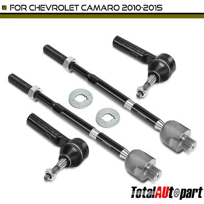 4x Tie Rod End Kit for Chevrolet Camaro 2010-2015 6.2L 3.6L Front Inner & Outer