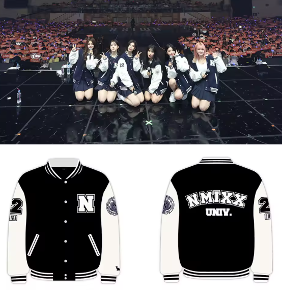 NMIXX VARSITY JACKET グッズ ファンコン スタジャン L KPOP Style NMIXX Varsity Jacket MIXX University Merch Women Men