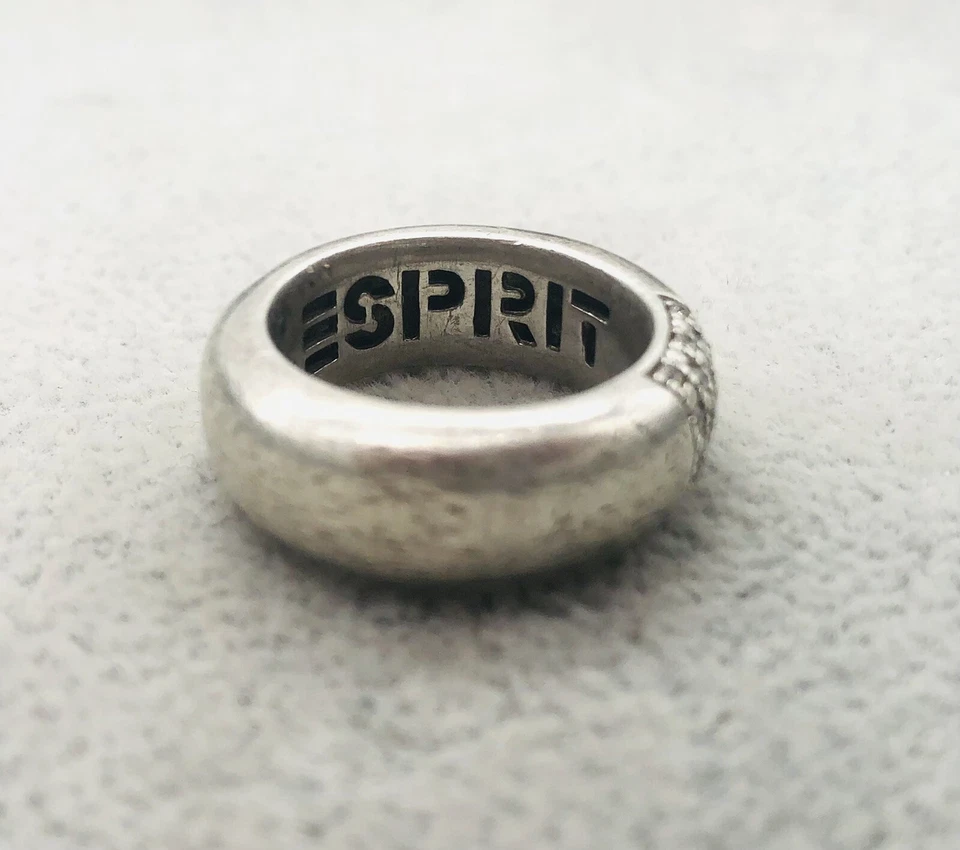 925/- Silberring von Esprit mit weißen simulierten Diamanten Gr. 54, - Bild 3 von 3