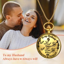 'To My Husband I Love You' Valentine Day Pocket Watch Gift For Husband Boyfriend