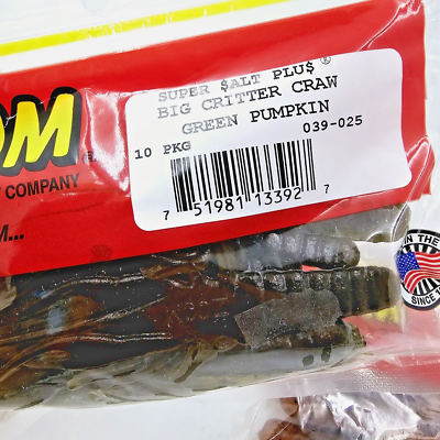 Esca Morbida Zoom Big Critter Craw 5" - Conf 10 Pezzi - Color Black Emerald - Prodotto USA - Foto 3