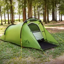 1 2 Person Tunnel Tent Ultralight Waterproof for Backpacking Camping Travel Wild