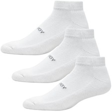 FootJoy Women's ComfortSof Sportlet 3-Pack Socks, White, Fits Shoe 6-9, White