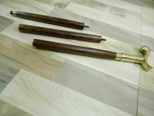 37'' Vintage Solid Brass Derby Designer Head Handle Wooden Walking Stick Cane