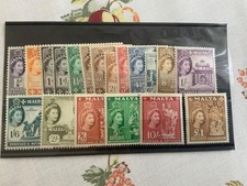 Malta 1956-1958 mint set of 17 plus shades x 2.