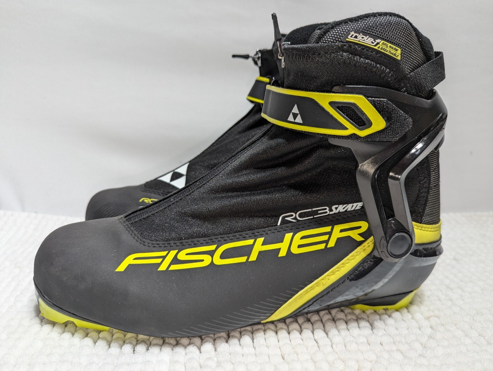 SALOMON Fischer RC3 Scarponi da Sci di Fondo da Skate Uomo Nero Giallo EU 46