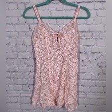 Delicates Womens Sheer Lace Slip Dress Pink Size M Coquette Fairy Whimsigoth