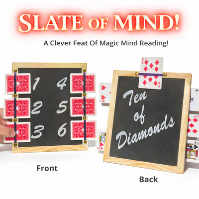 ESP SLATE OF MIND Card Prediction Mental Reading Magic Trick Set Wood Frame Test