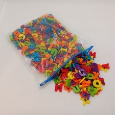 2.5 Lbs. Lot of Mixed Colors And Sizes Plastic Magnetic Fridge Alphabet/Numbers