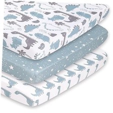 Mini Crib Sheet Set for Boys-3 Pack-Multiuse for Pack  Play,Playpen,Mini Crib