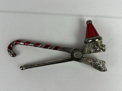 CHRISTMAS NUT SHELL BREAKER, SANTA METAL SILVER & RED NUTCRACKER TOOL, OPENER