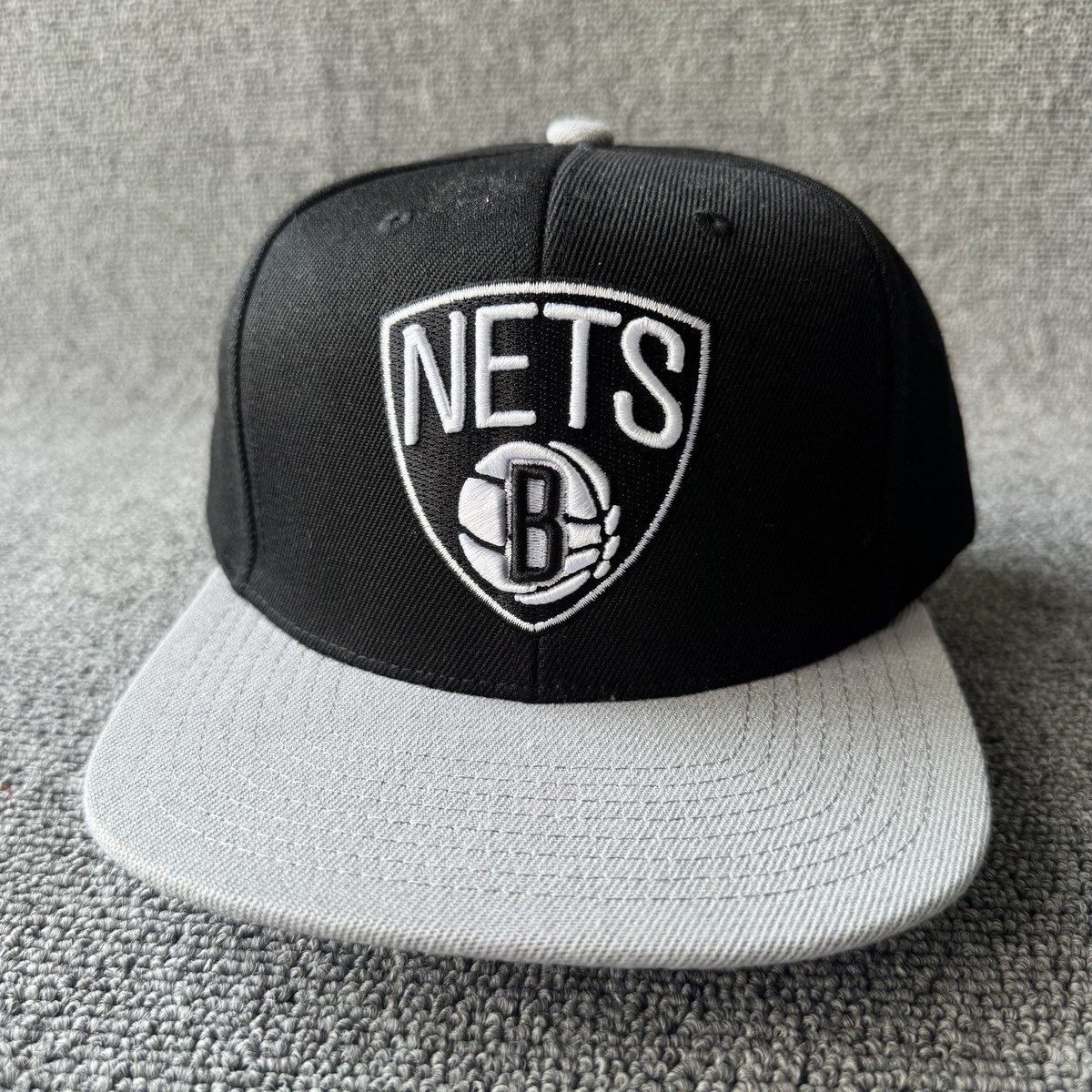 Mitchell & Ness Brooklyn Nets Black Gray Snapback Cap Hat