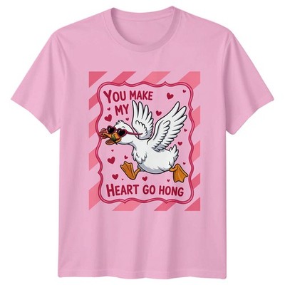 You Make My Heart Go Hong T-Shirt Gans Ente Liebhaber Humor Tier Valentinstag