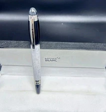 Montblanc Starwalker Ballpoint Pen White Marble Body + Silver Clip I Black Ink