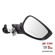 Passenger Side Power Mirror Memory Smooth Black Paint to Match Compatible