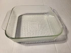 Vintage Pyrex Glass Basket Weave Clear 8" Square Baking Casserole 2 Qt - 222-R