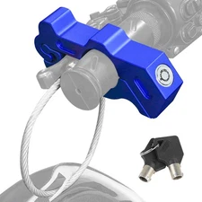 Blue Motorcycle Handlebar Lock Anti-Theft Locking Device For Scooters ATV Bikes