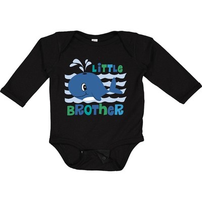 Inktastic Whale Little Brother Long Sleeve Creeper Cartoon Ocean Nautical Cute