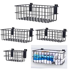 4Pcs Large Slatwall Baskets Set Ventilated Metal Pegboard Baskets Slatwall Ba...