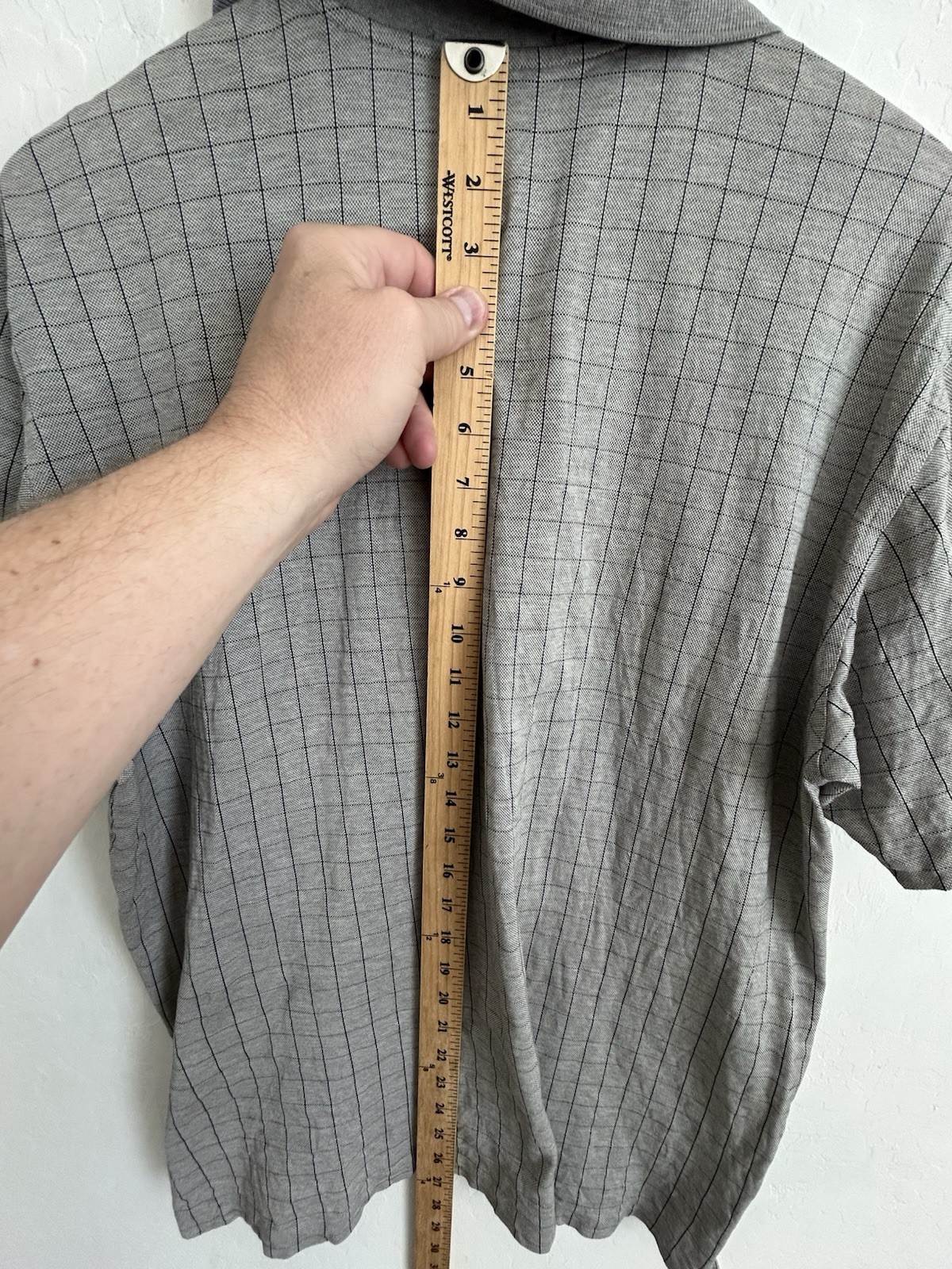 Ralph Lauren Purple Label shirt Men’s Large Gray Check Polo Preppy thumbnail 8