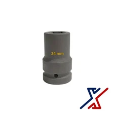 24 mm x 1" Drive, 6 Point Deep Impact Socket, Spindle Axle Nut by X1 Tools