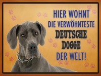 Holzschild 30X40 Cm Hund Hier Wohnt Deutsche Dogge Deko Geschenk Holz Schild