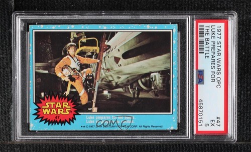 1977 OPC Star Wars #47 Luke prepares for the battle