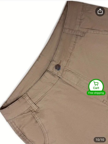 Womens Cargo Trousers High Waisted Straight Leg Size S/M (10-12UK) Khaki Brown - Picture 10 of 10
